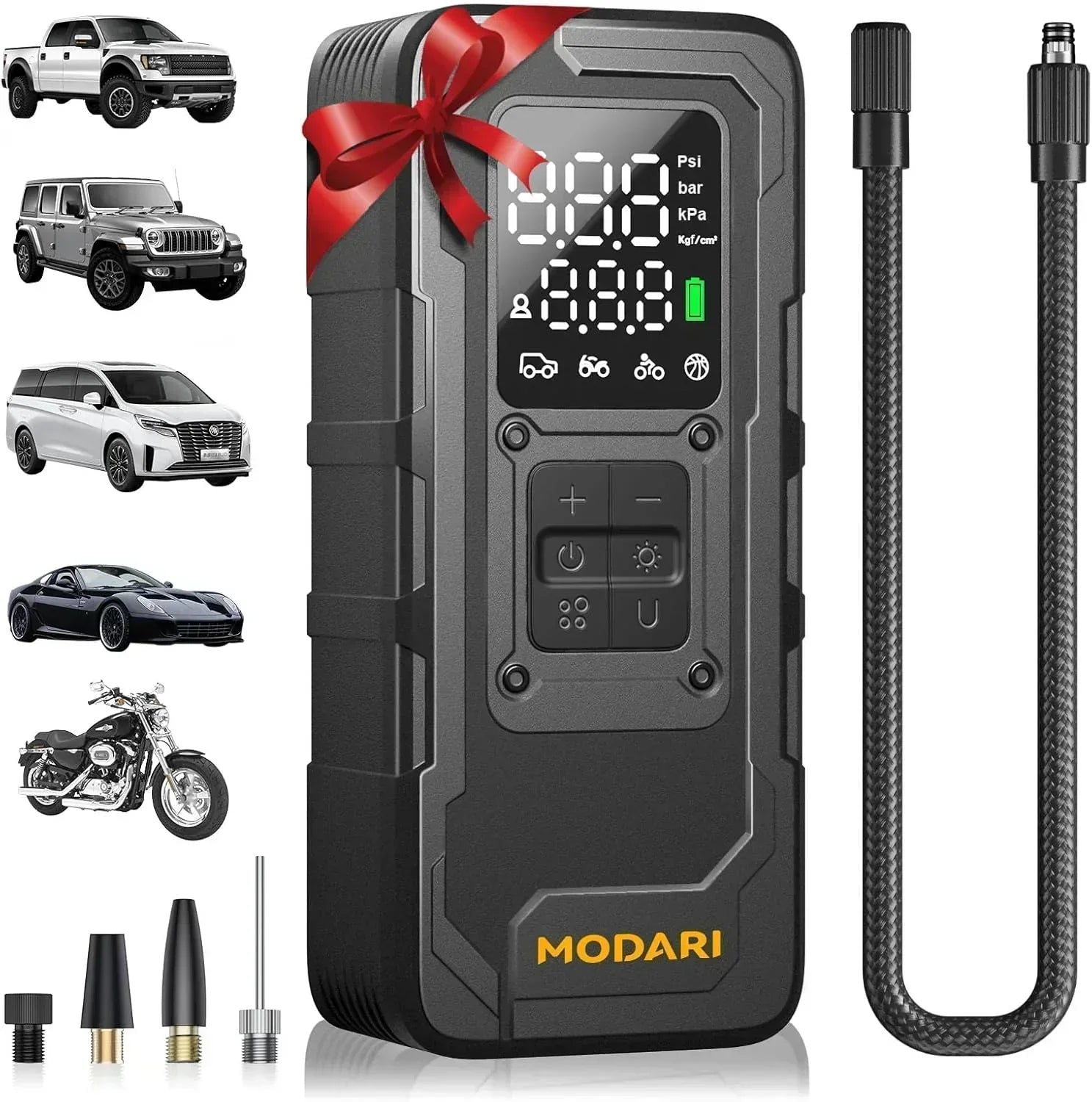 Tire Inflator Portable Air Compressor 4x Speed 160 PSI Cordless Tire Inflator with Pressure Gauge