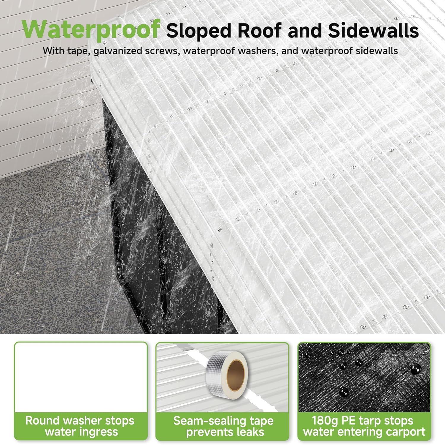 10'x15' Heavy Duty Metal Carport Outdoor Garage Car Shelter Shade with Heavier Frame