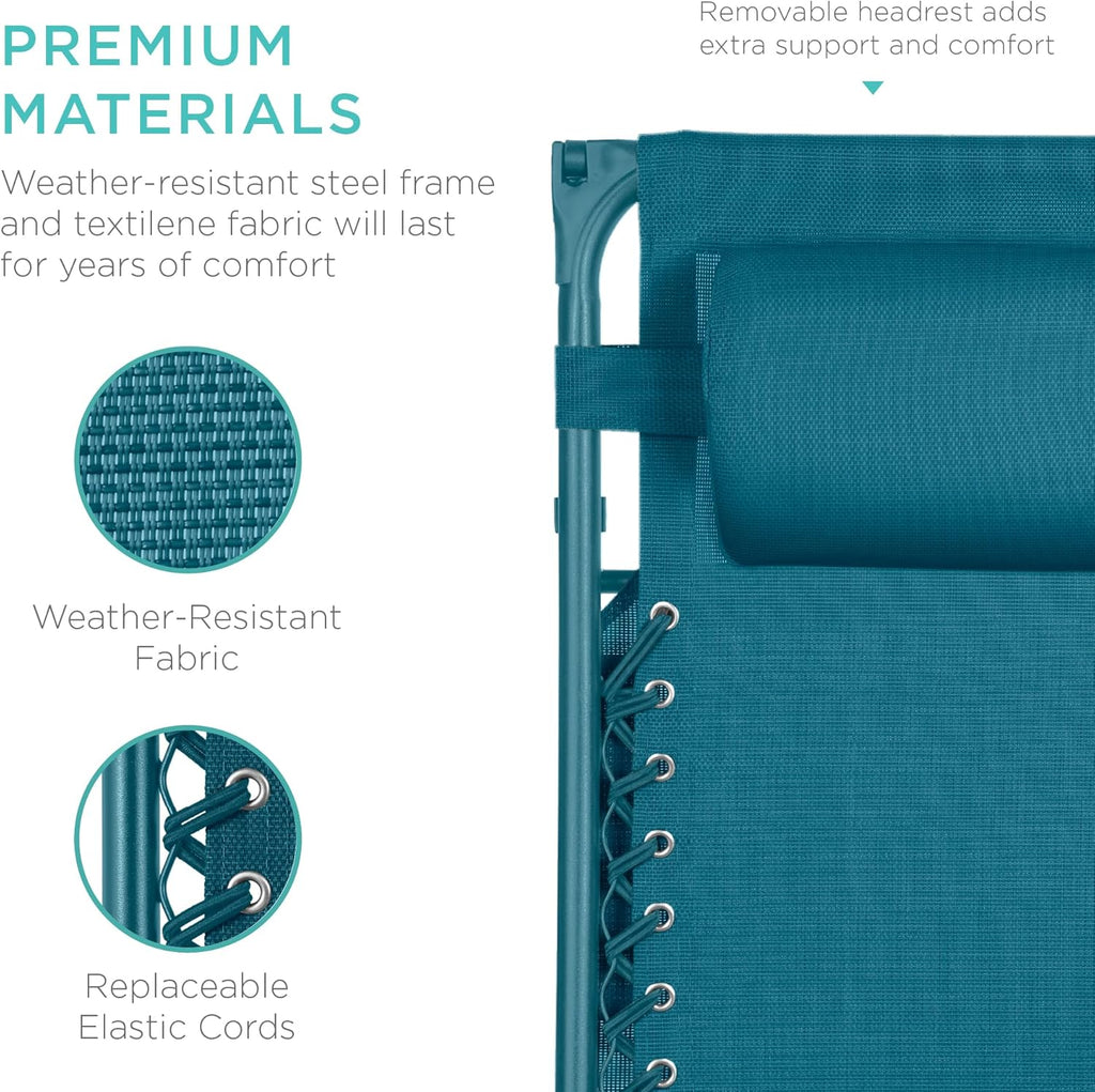 Best Choice Products Folding Zero Gravity Recliner Patio Lounge Chair Adjustable Canopy Shade