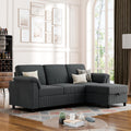 Vongrasig Convertible Modular Sofa, Three-Seater L-Shaped Sofa, Mid-Century Style Sofa
