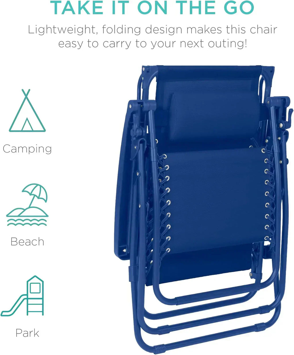 Best Choice Products Folding Zero Gravity Recliner Patio Lounge Chair Adjustable Canopy Shade