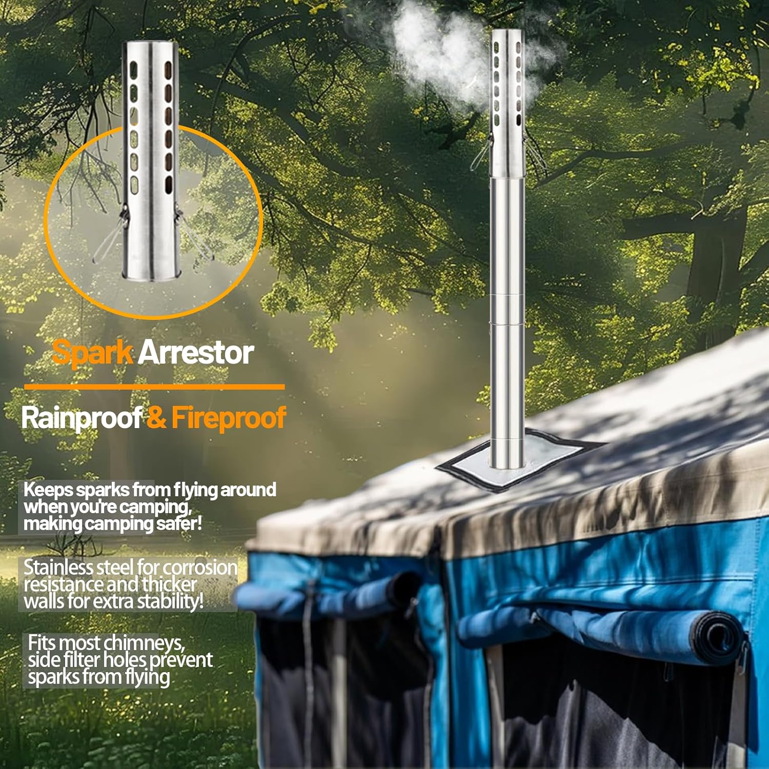 Hot Tent Stove Wood Stove, Small Wood Stove for Outdoor Heating and Cooking, Ice Fishing, Hunting