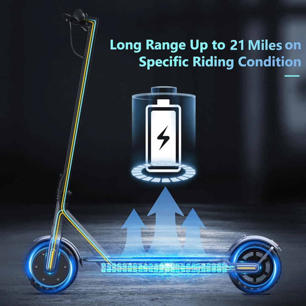 Electric Scooter, 350W/500W Powerful Motor, 8.5/10 Solid Tires, 19/22Mph, 28/21/12 Miles Range,Dual Braking