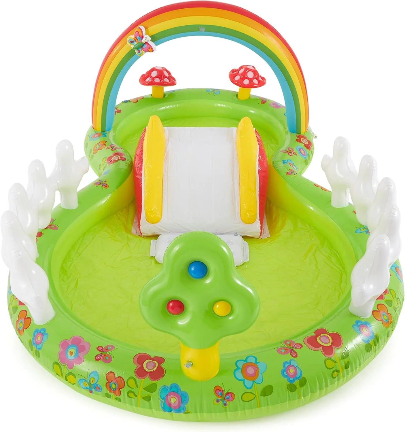 Intex 96 x 78 x 28 Inflatable Jungle Adventure Play Center Spray Kiddie Pool - Backyard Kids Water Slide, Outdoor Blow-Up Splash Pad for Toddlers