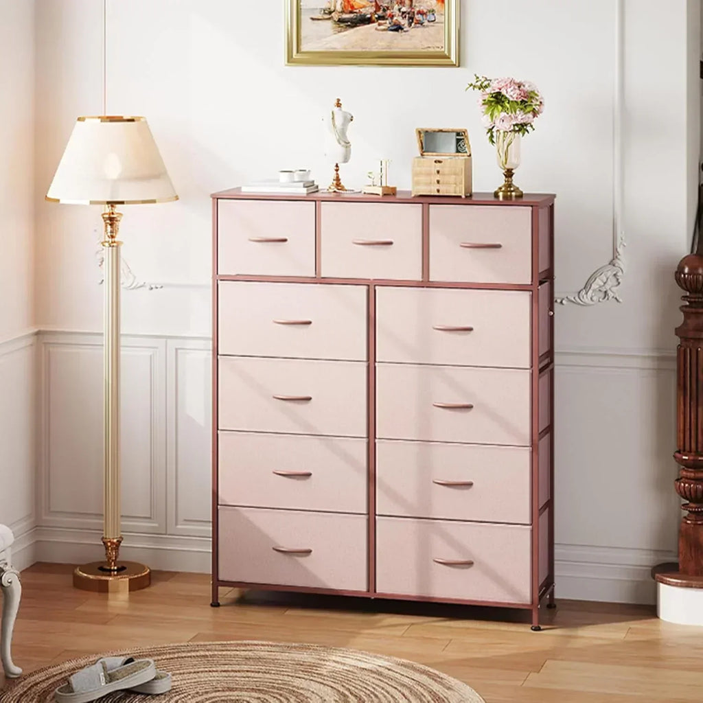 Storage Organizer Unit 11 Fabric Bins Storage Drawers Organizer Steel Frame Tall Storage Tower