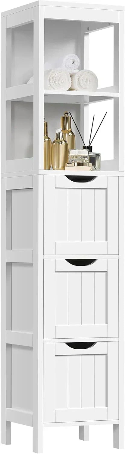 Bathroom Floor Cabinet Wooden Storage Cabinet with 2 Drawers Multifunctional Side Organizer Rack