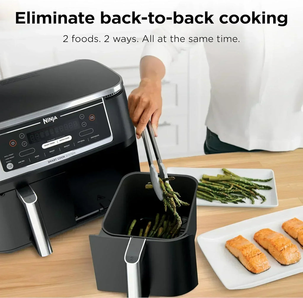 Ninja Foodi 6-in-1 FlexBasket Air Fryer with 7 QT MegaZone Basket Divider for Large Proteins
