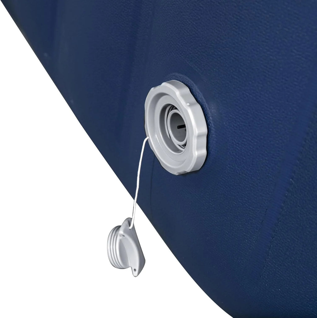 Coleman SaluSpa Atlantis AirJet 4 to 6 Person Inflatable Hot Tub Square Portable Outdoor Spa with 140 Soothing Jets with Cover, Blue